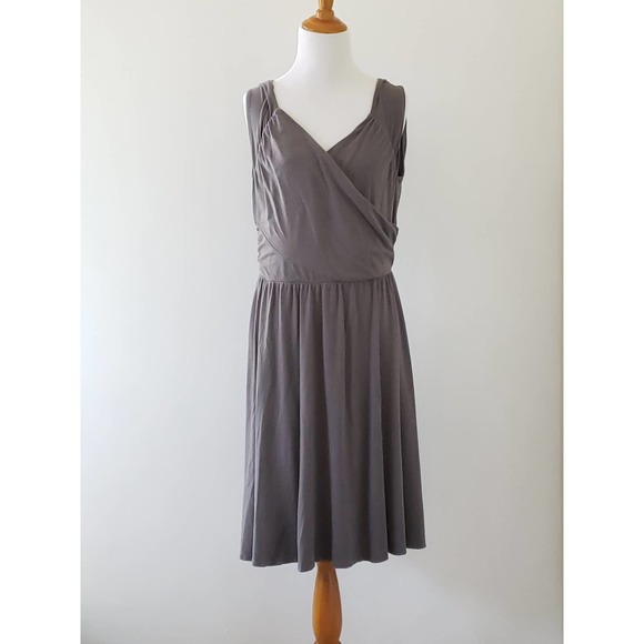 Hill Dresses Hill Surplice Dress Gray Sleeveless